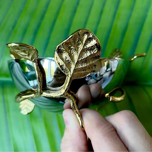 Michael Aram Botanical Leaf Gold nut Bowl New - Picture 8 of 12
